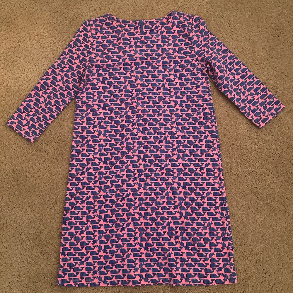 Vineyard Vines Pink and Blue Whale Print Dress